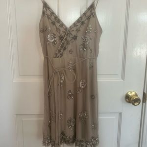 Altar’d State silver beaded mini dress.